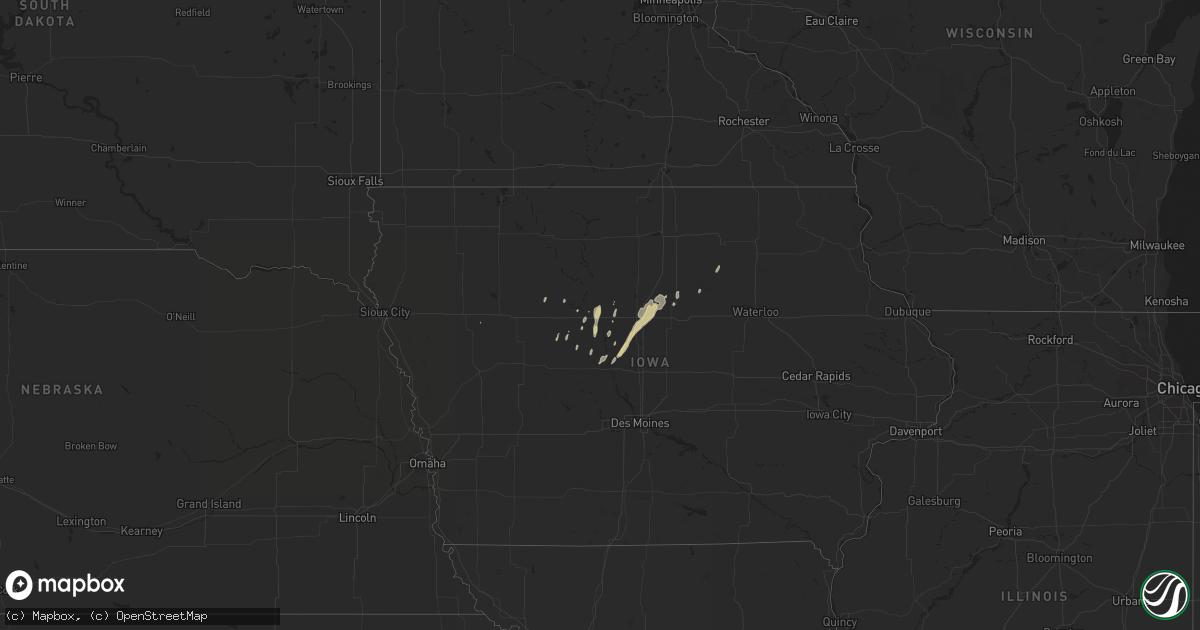 Hail map on April 17, 2018