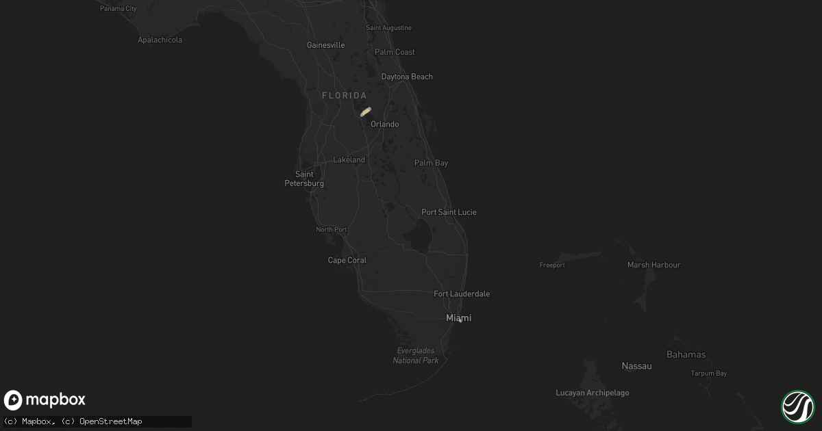 Hail map in Florida on April 18, 2014