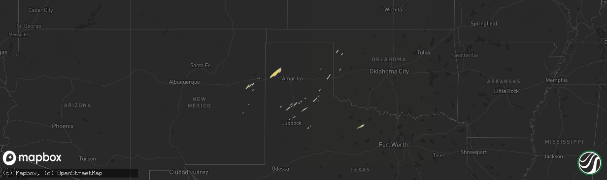 Hail map on April 20, 2018
