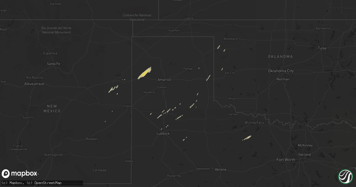 Hail map on April 20, 2018