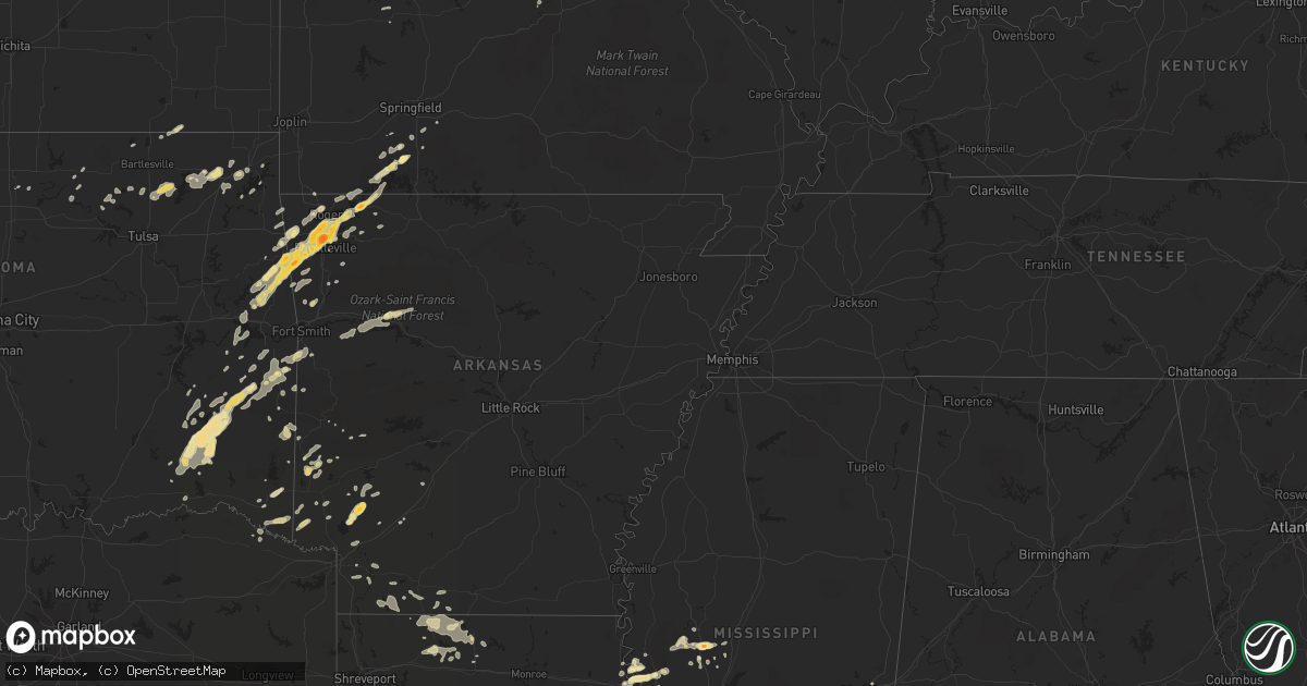 Hail map in Missouri on April 21, 2011