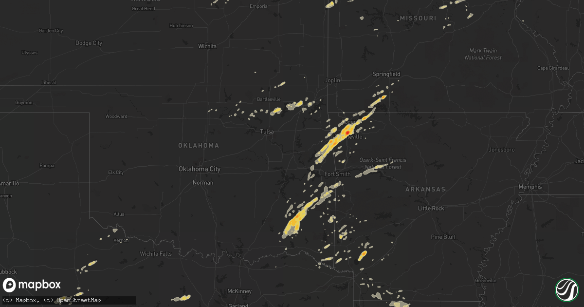 Hail map on April 21, 2011
