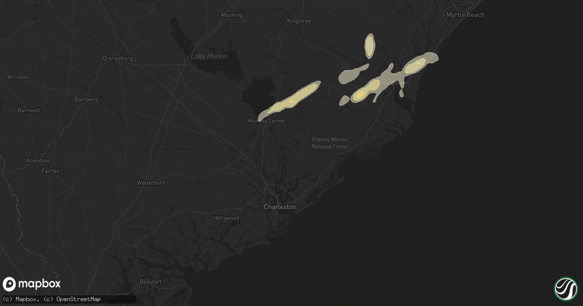 Hail map in Bonneau, SC on April 21, 2012