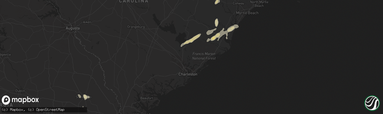 Hail map in Jacksonville, FL on April 21, 2012