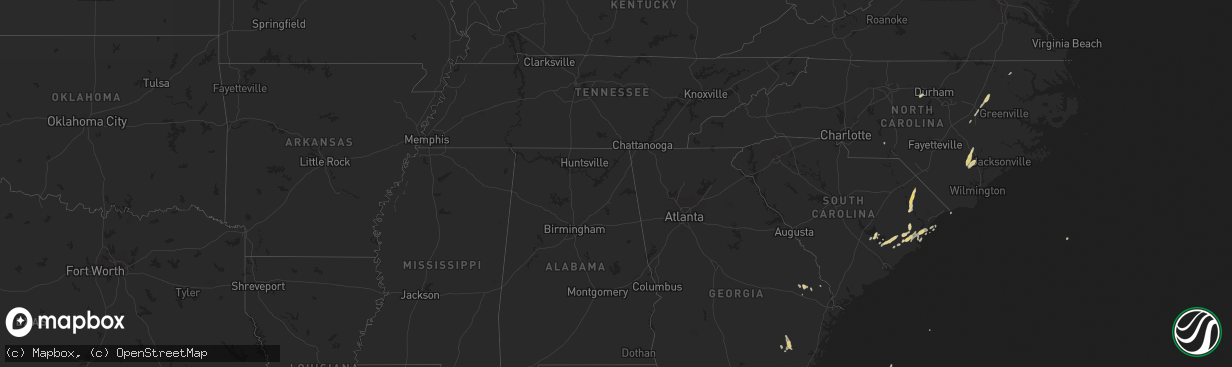 Hail map on April 21, 2012