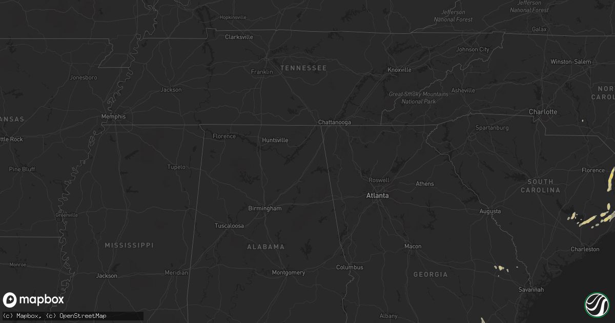 Hail map on April 21, 2012