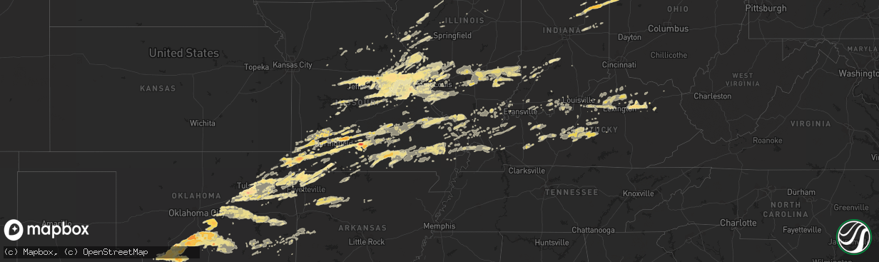 Hail map in Kentucky on April 22, 2011