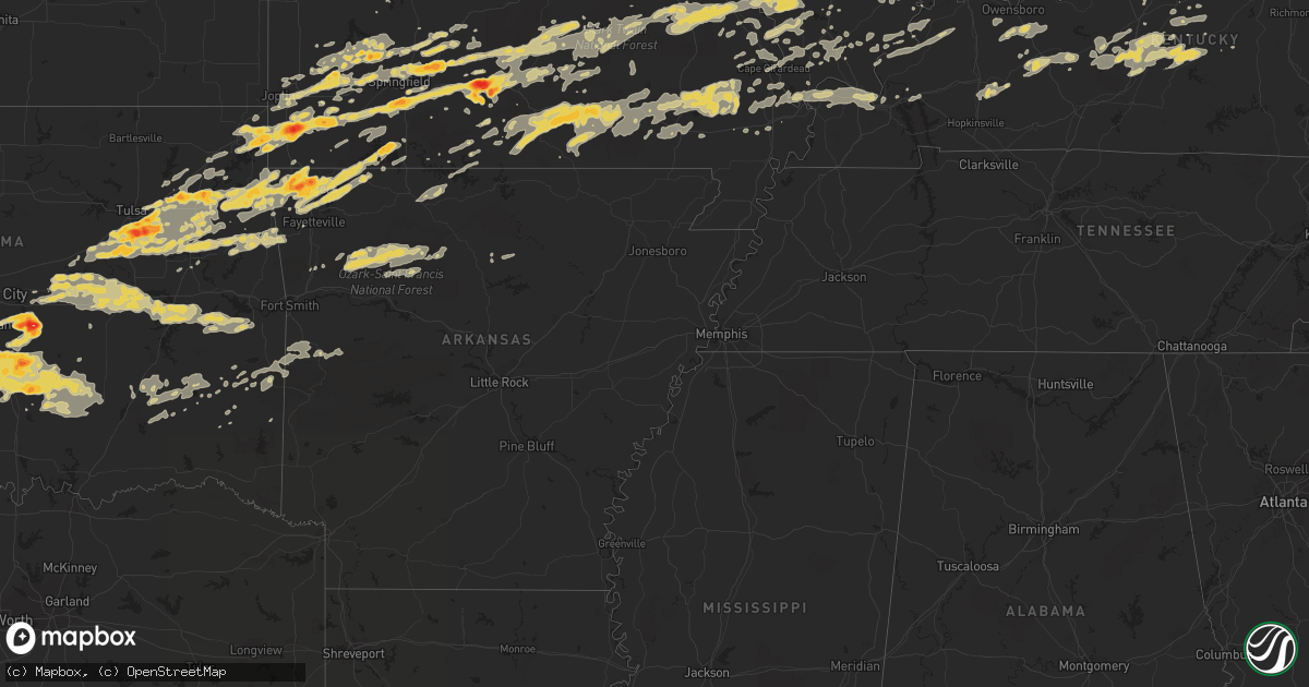 Hail map on April 22, 2011