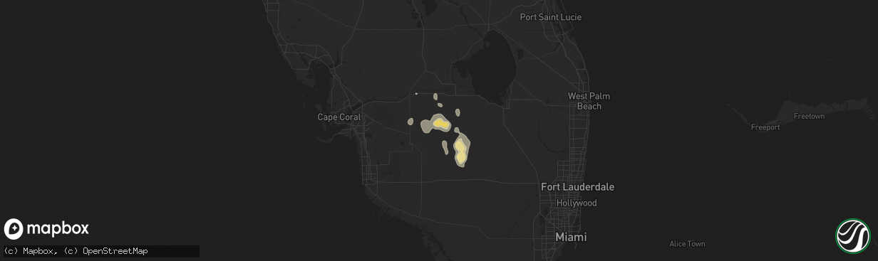 Hail map in Labelle, FL on April 22, 2018