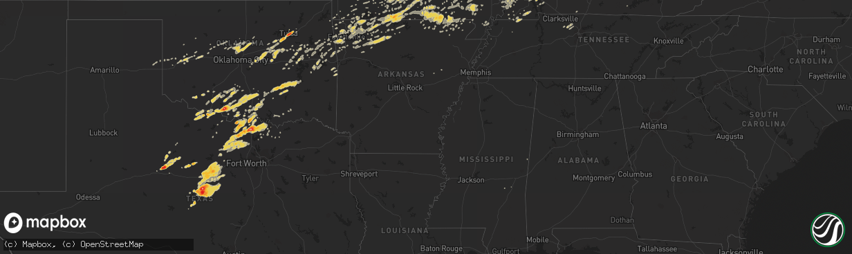 Hail map on April 23, 2011