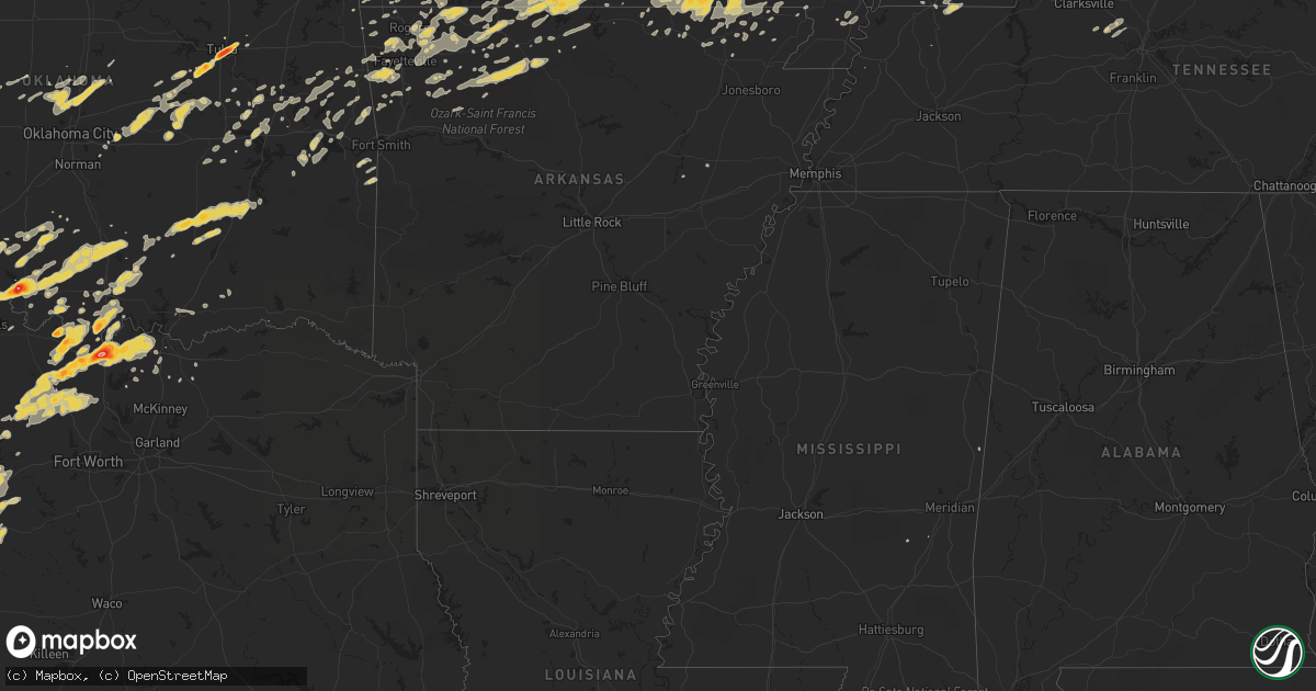 Hail map on April 23, 2011