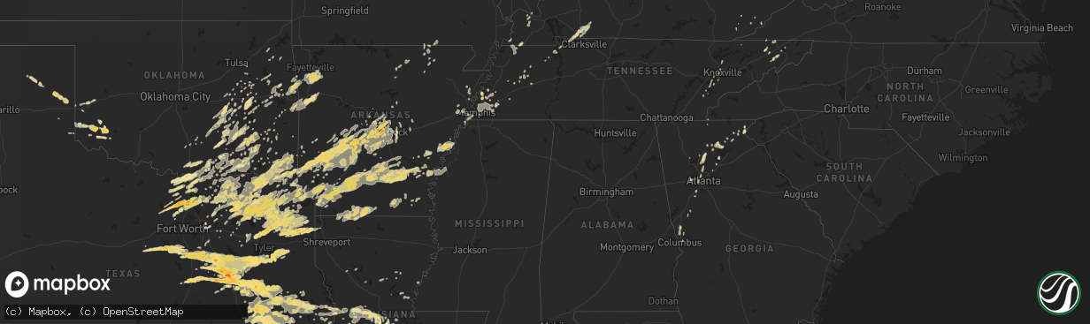 Hail map in Pennsylvania on April 25, 2011