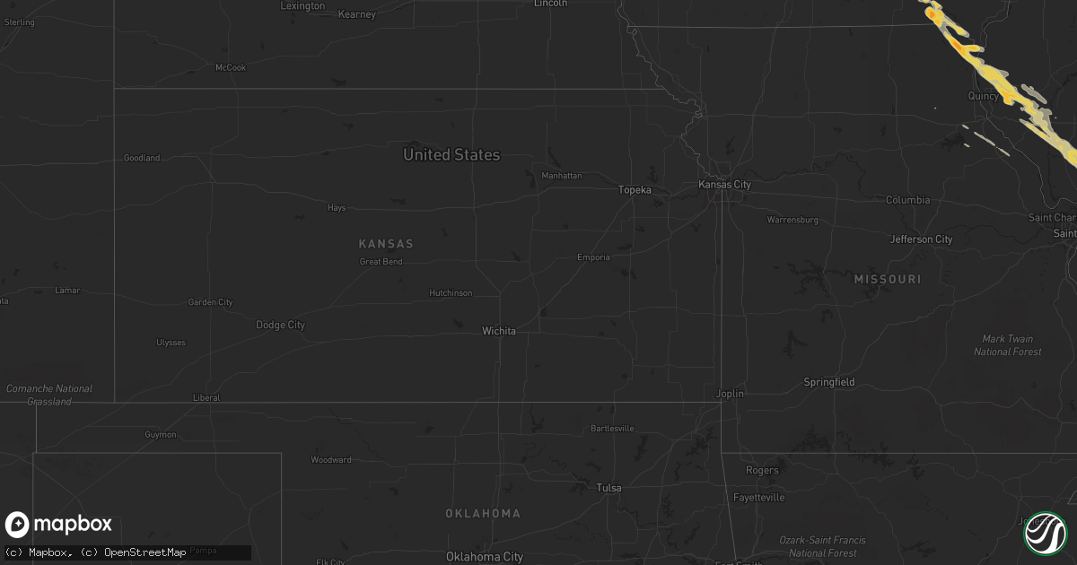 Hail map on April 25, 2012