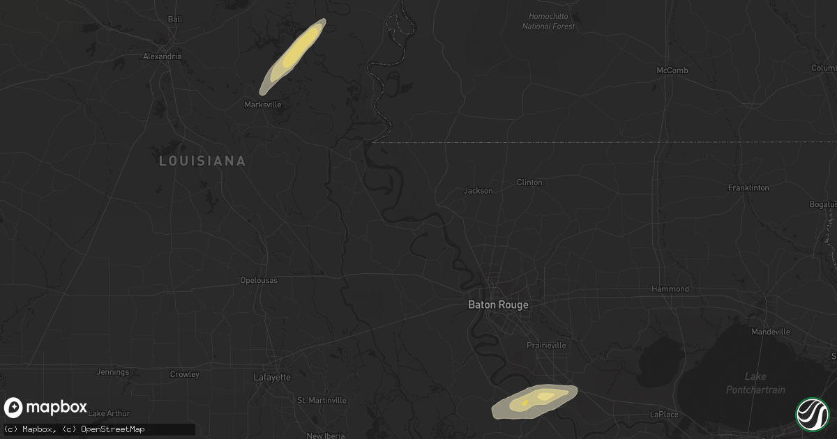 Hail map in Donaldsonville, LA on April 25, 2019