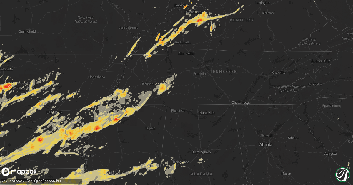 Hail map on April 26, 2011
