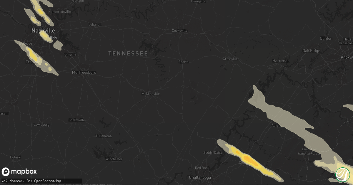 Hail map in Gatlinburg, TN on April 26, 2012