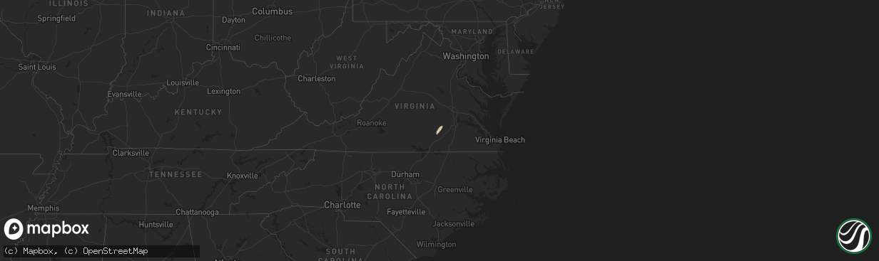 Hail map in Virginia on April 26, 2018