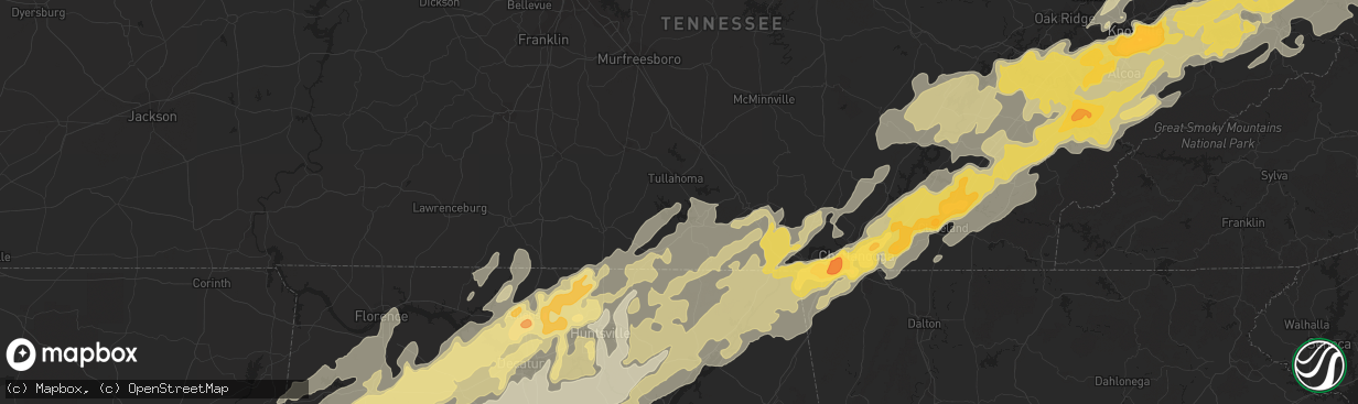 Hail map in Cleveland, TN on April 27, 2011