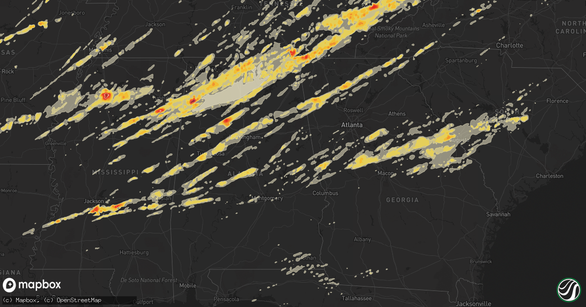 Hail map on April 27, 2011