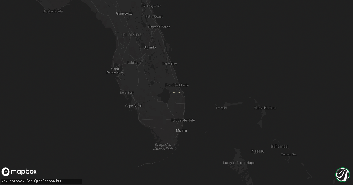 Hail map in Florida on April 28, 2015