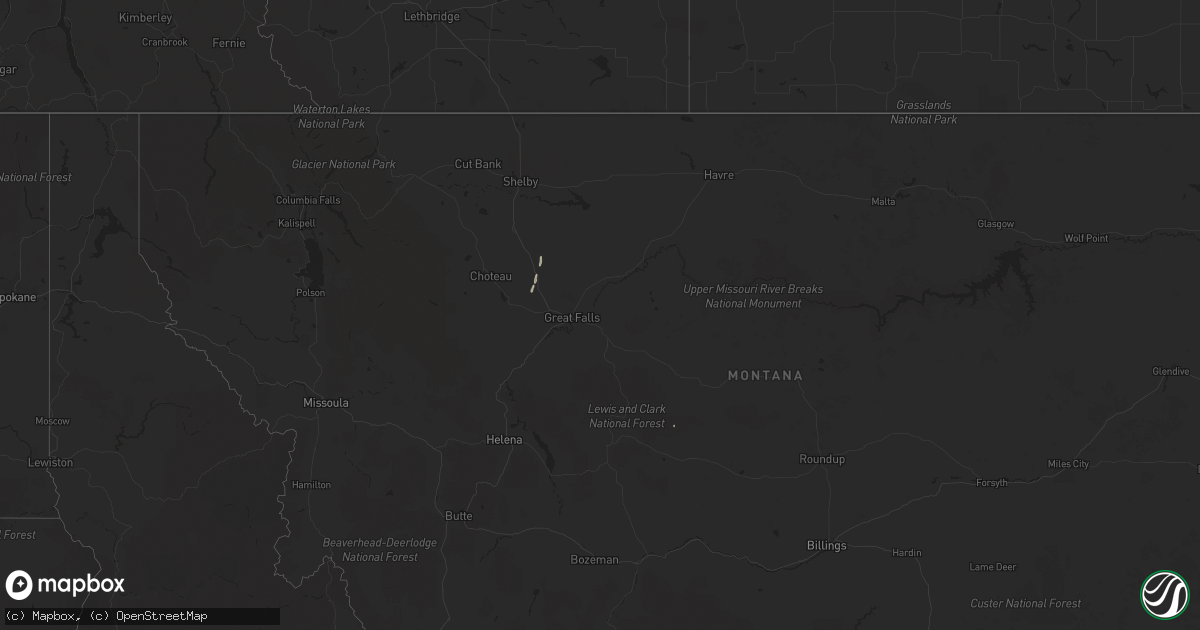 Hail map on April 28, 2018