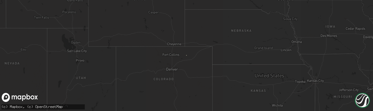Hail map in Colorado on May 1, 2020