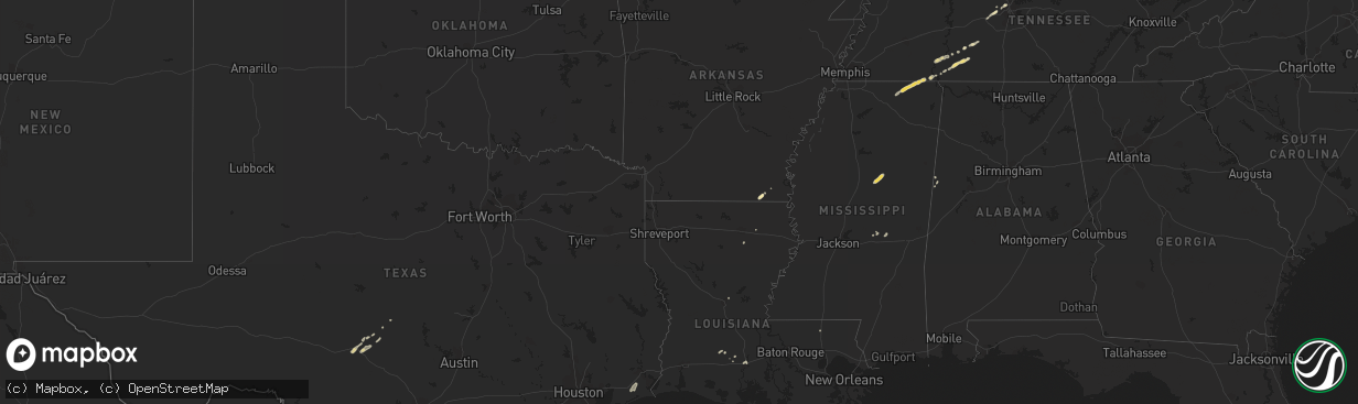 Hail map in Arkansas on May 2, 2011