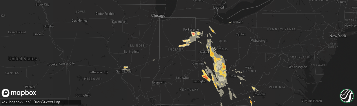 Hail map in West Virginia on May 10, 2011