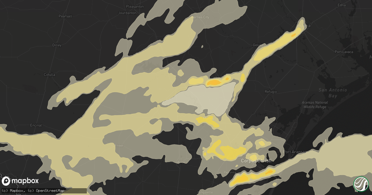 Hail map in Corpus Christi, TX on May 10, 2012