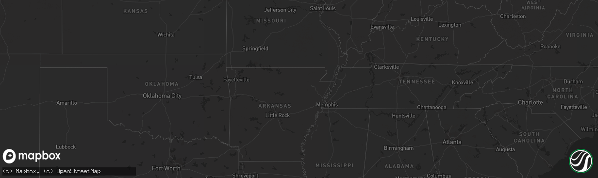 Hail map on May 10, 2012