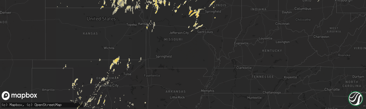 Hail map in Indiana on May 11, 2011