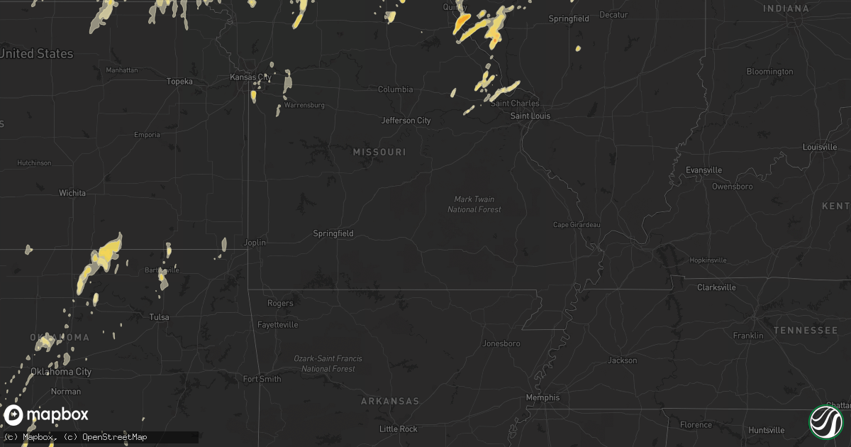 Hail map in Missouri on May 11, 2011
