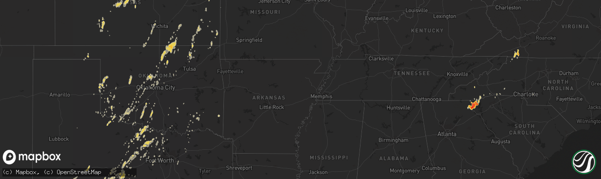 Hail map on May 11, 2011