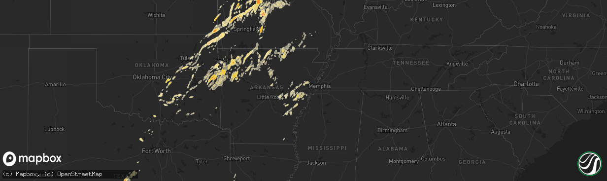 Hail map in Missouri on May 12, 2011