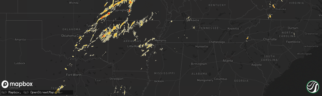 Hail map on May 12, 2011