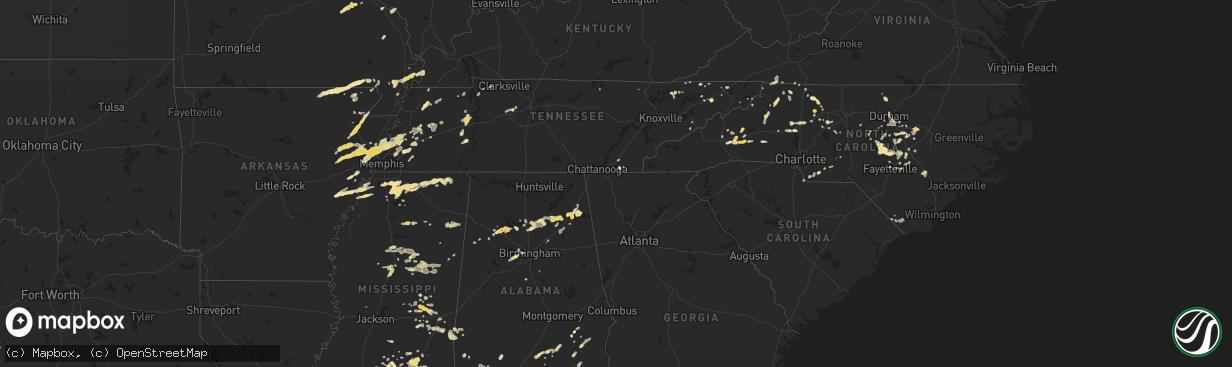 Hail map in Arkansas on May 13, 2011