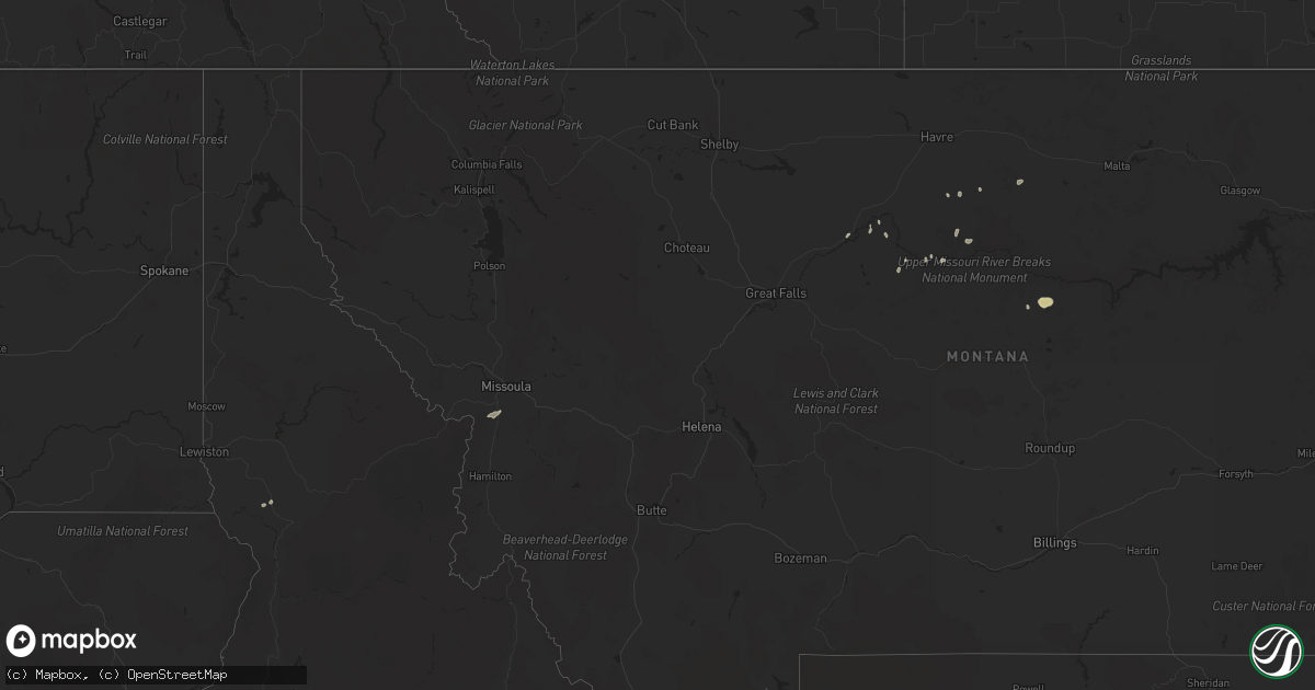 Hail map in Montana on May 13, 2013