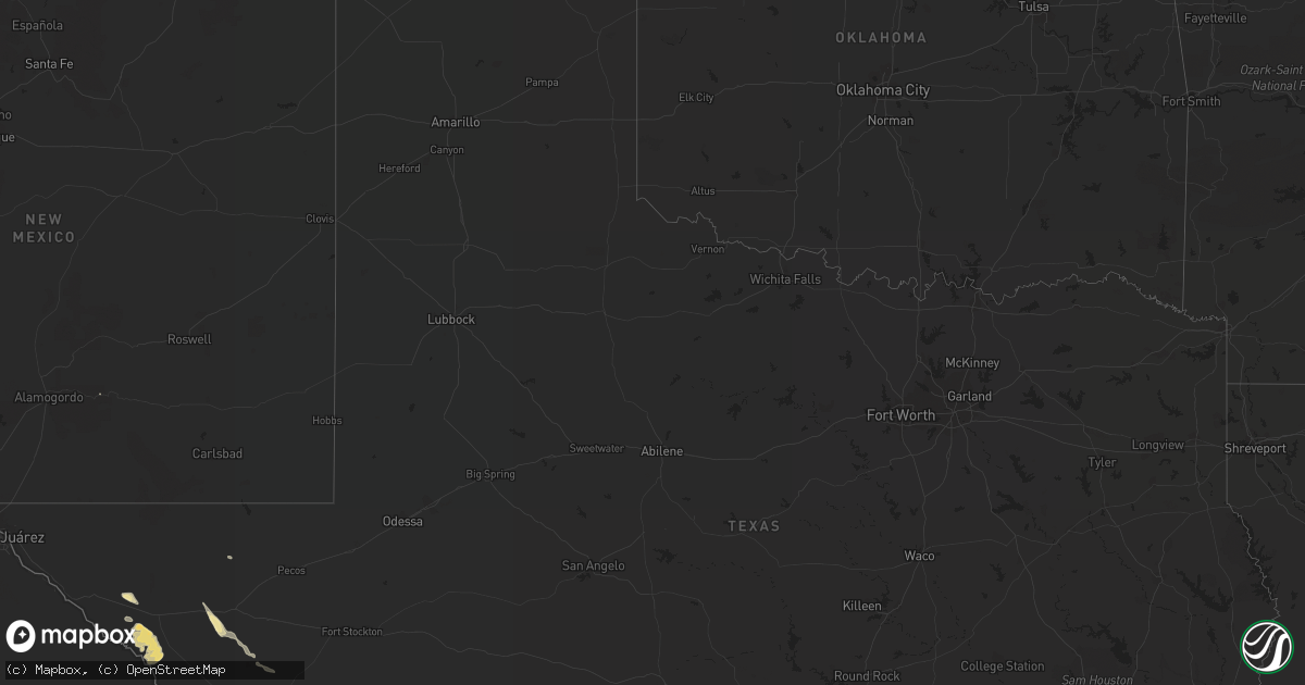 Hail map in Texas on May 14, 2012