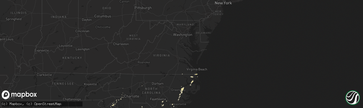 Hail map in South Carolina on May 16, 2012