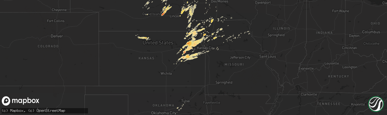 Hail map in Arkansas on May 21, 2011