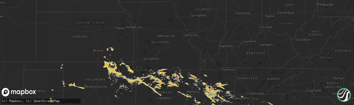 Hail map on June 3, 2012