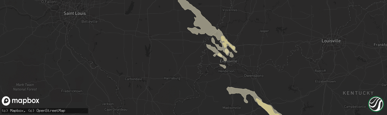 Hail map in Greenville, SC on June 5, 2011
