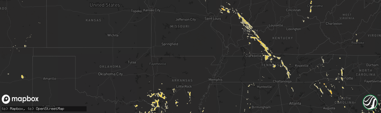 Hail map on June 5, 2011