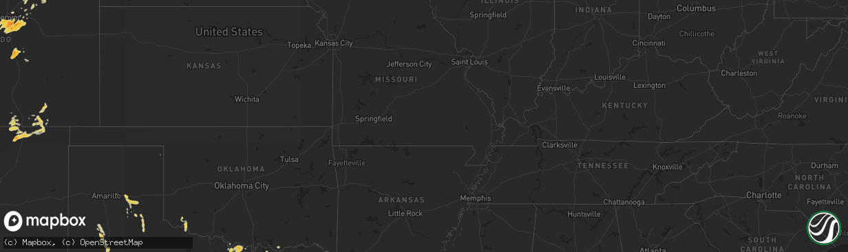 Hail map on June 6, 2012