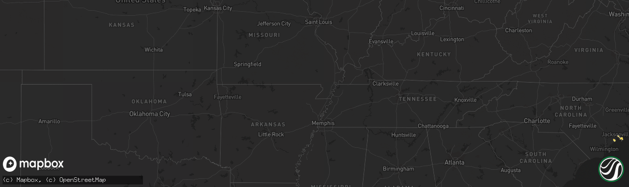 Hail map on June 8, 2012