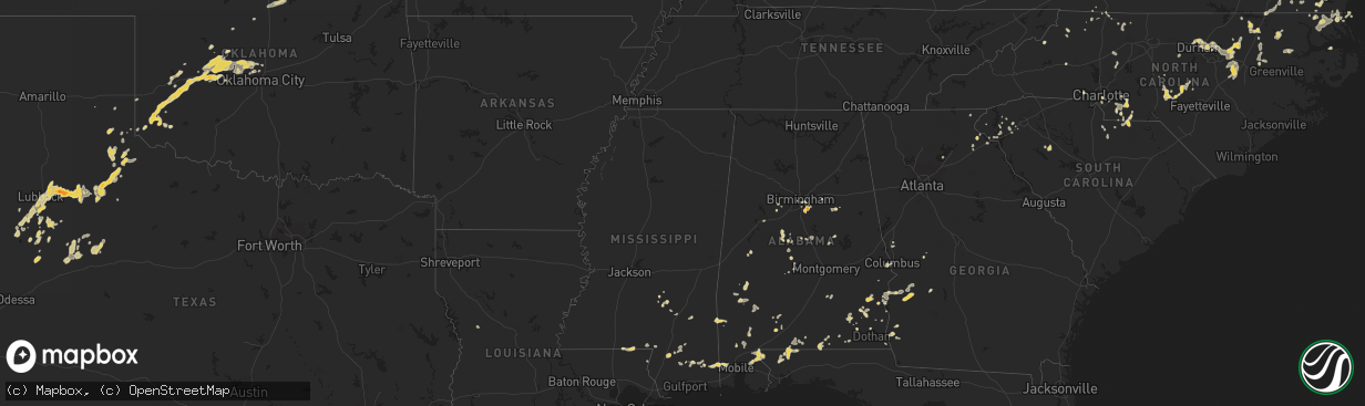 Hail map on June 10, 2011