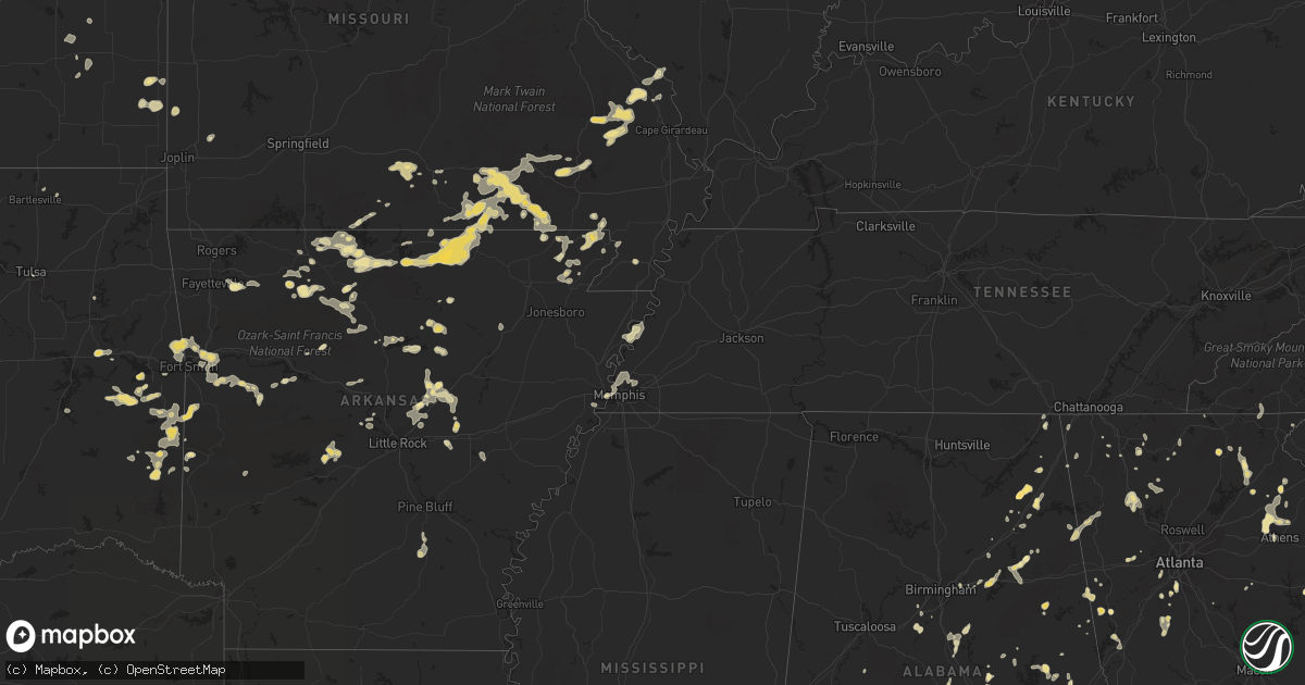 Hail map in Missouri on June 11, 2011
