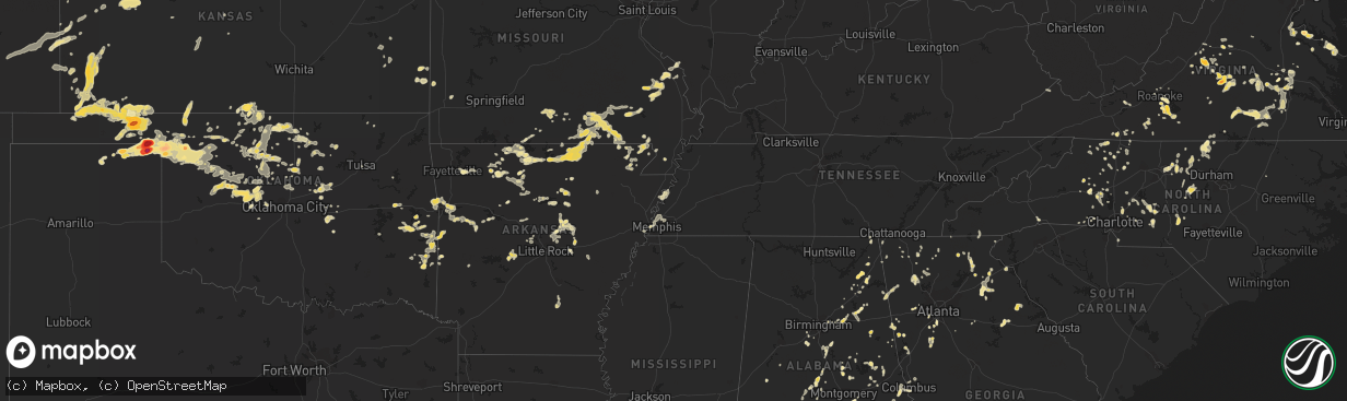 Hail map in Pennsylvania on June 11, 2011