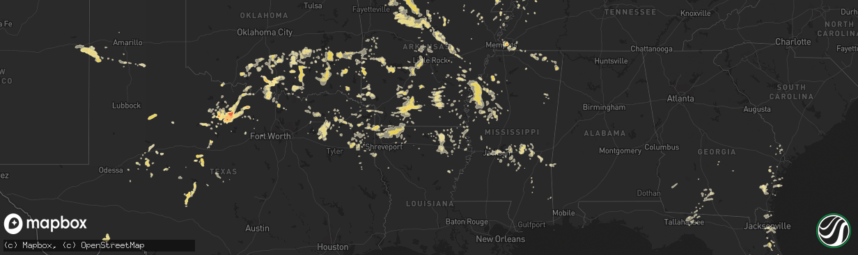 Hail map in Tennessee on June 11, 2012