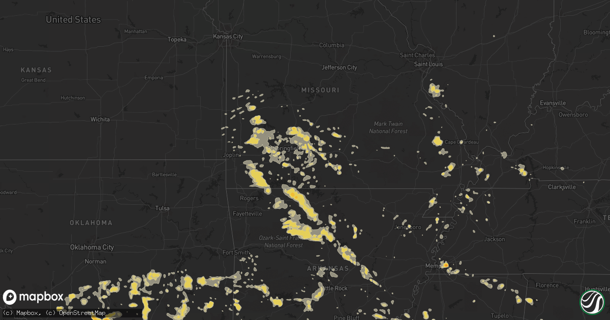 Hail map on June 11, 2012